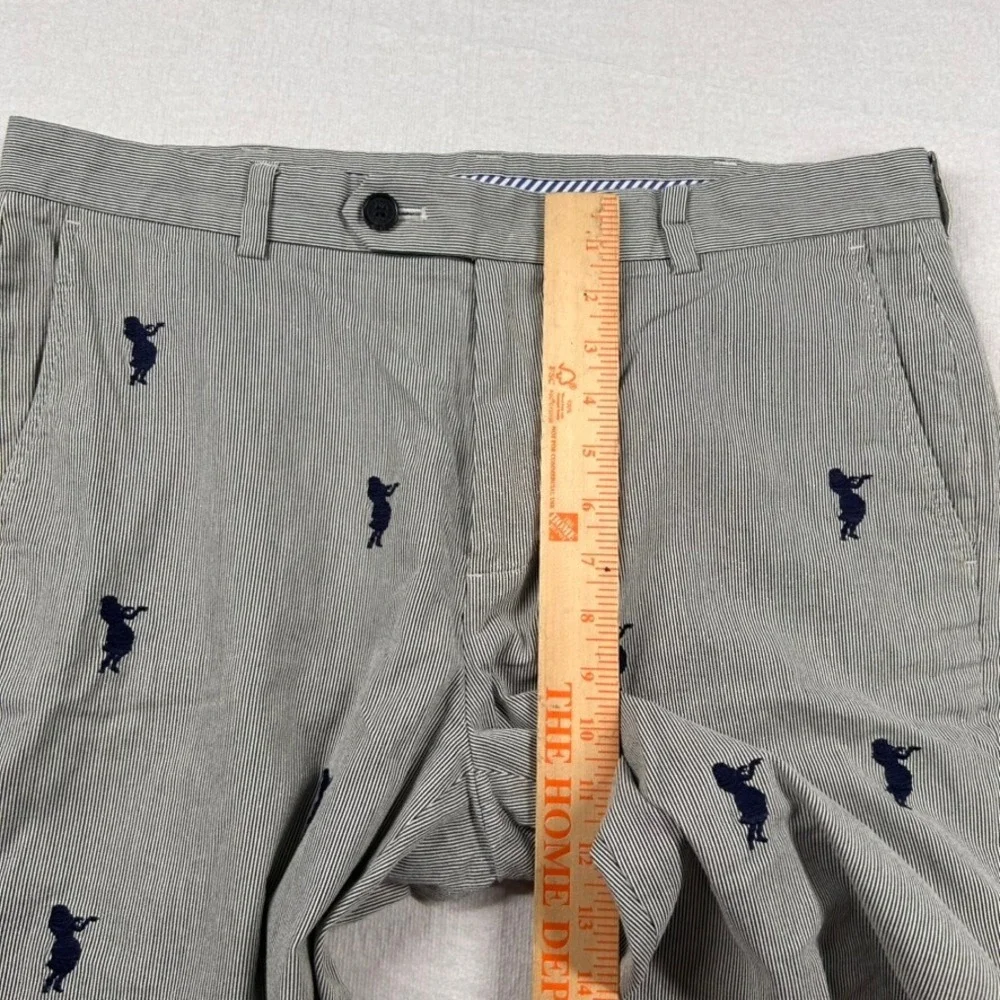 Brooks Brothers Shorts Mens 35 Bermuda Hula Girl Embroidered Pinstripe Aloha 11